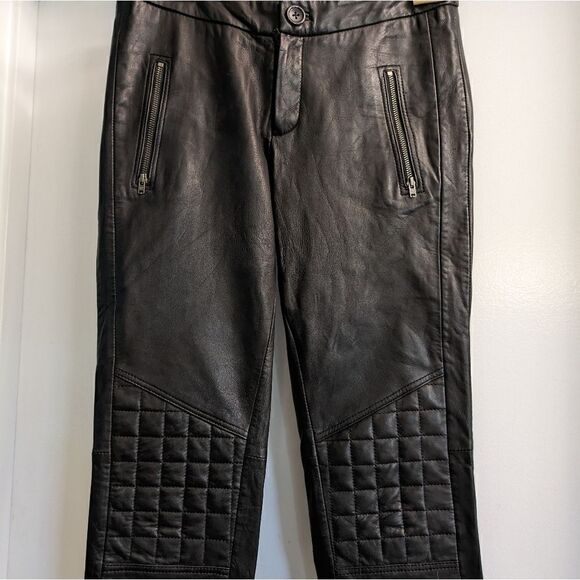 Maje Moto black leather pants - Picture 3 of 7